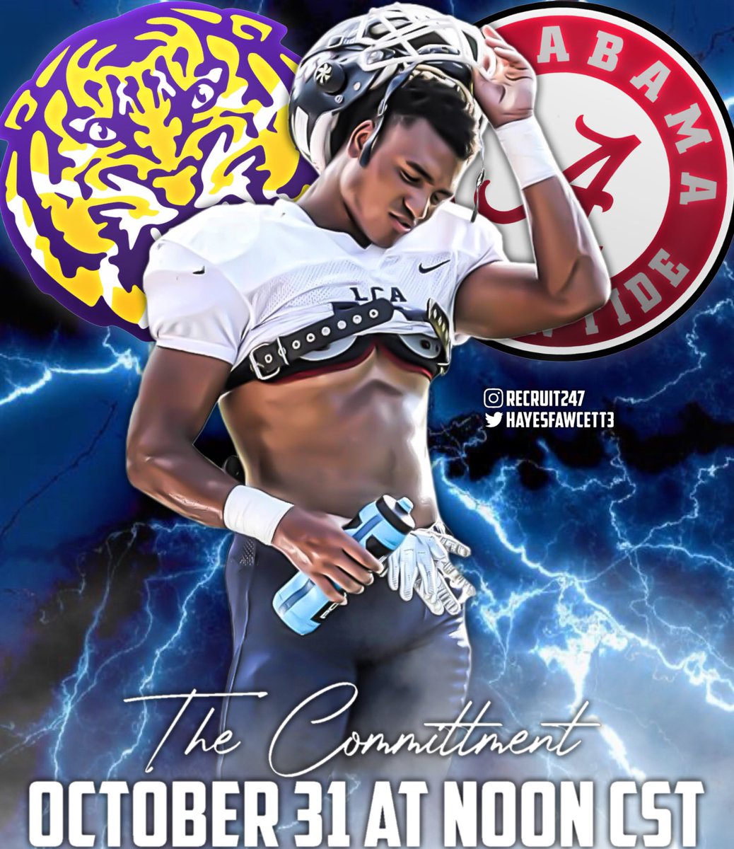 Hayes Fawcett (@Hayesfawcett3) on Twitter photo 2020-10-31 03:46:30 🚨 The Stage has Been Set 🚨 5 🌟 Safety Sage Ryan will Announce his Commitment Tomorrow (October 31st) at Noon CST Alabama or LSU? Who Will it Be 🤔 🚨 The Stage has Been Set 🚨 5 🌟 Safety Sage Ryan will Announce his Commitment Tomorrow (October 31st) at Noon CST Alabama or LSU? Who Will it Be 🤔