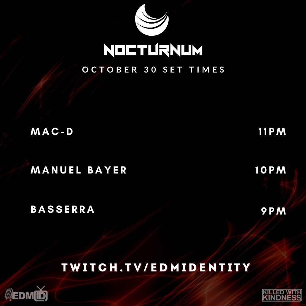 And we're LIVE on #Twitch! Tune in now to catch @danielaxbecerra on the decks to get the <a href="/NocturnumOfcl/">Nocturnum</a> vibes rolling strong. Come get some house and techno!

#KWK #EDMIDtv

twitch.tv/edmidentity