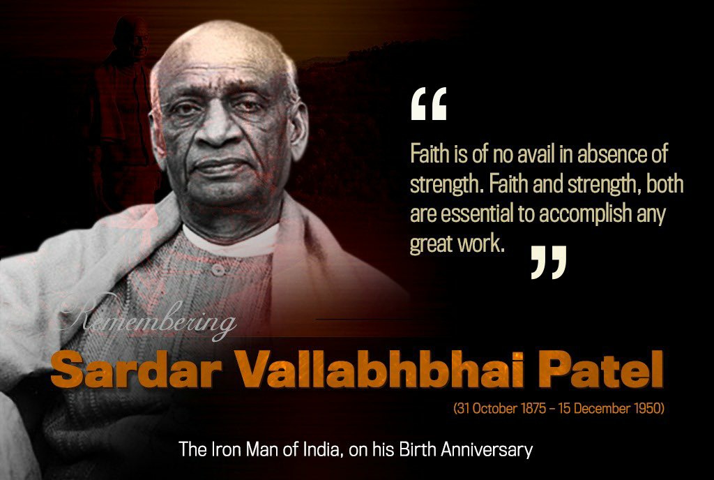 ArcAutomation's tweet photo. "Two ways of building character - cultivating the strength to challenge oppression, and tolerate the resultant hardships that give rise to courage and awareness" The man who united the country. Tributes to the Iron Man of India  #SardarVallabhbhaiPatel https://t.co/CfUoxwSly2