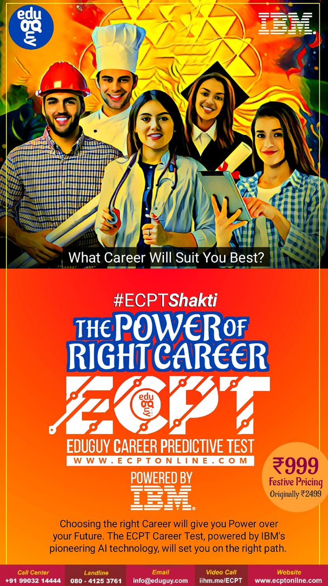 ShwetaIIHM's tweet image. #ECPT
#EduguyCareerPredictiveTest 
#ThePowerOfRightCareer 
@EduGuyOfficial @subornobose @directorblore