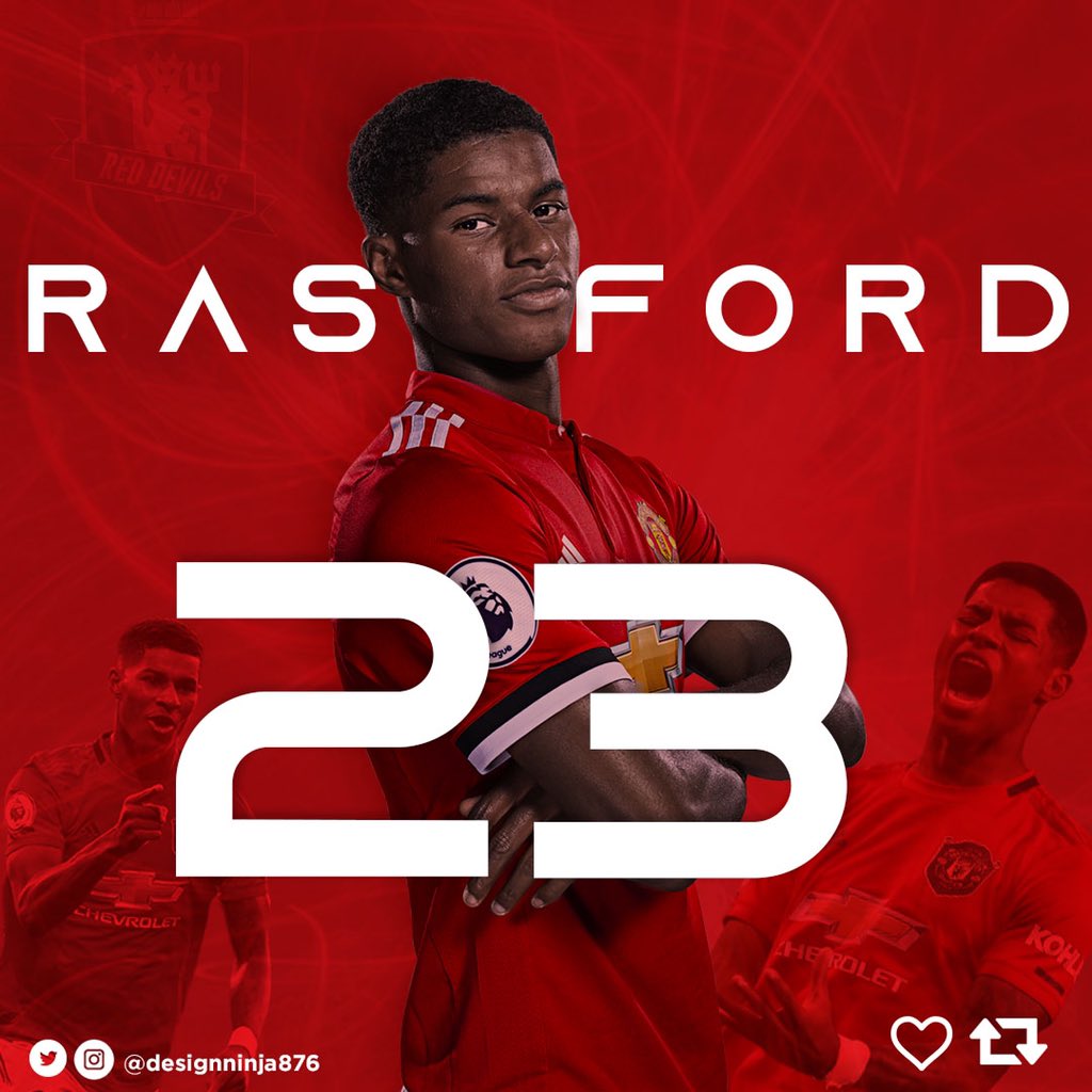Big 23 <a href="/MarcusRashford/">MR14</a> ❤️❤️ #MUFC #UCL #reddevils big ups to what you’re doing on and off the field.
 
Design:<a href="/designninja876/">Creative Genius 🤩👩🏾‍💻</a>