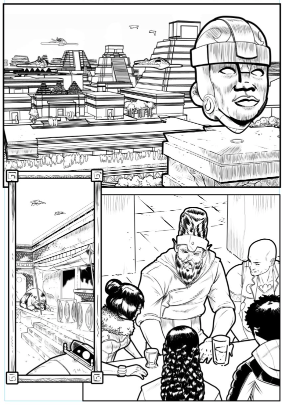 ArcheoPunk's tweet photo. Book #3 production of ArkWorld has begun! #arkworld #archeopunk #atlantis #lemuria - lines by @travis_hymel https://t.co/sBSQ4haIVr