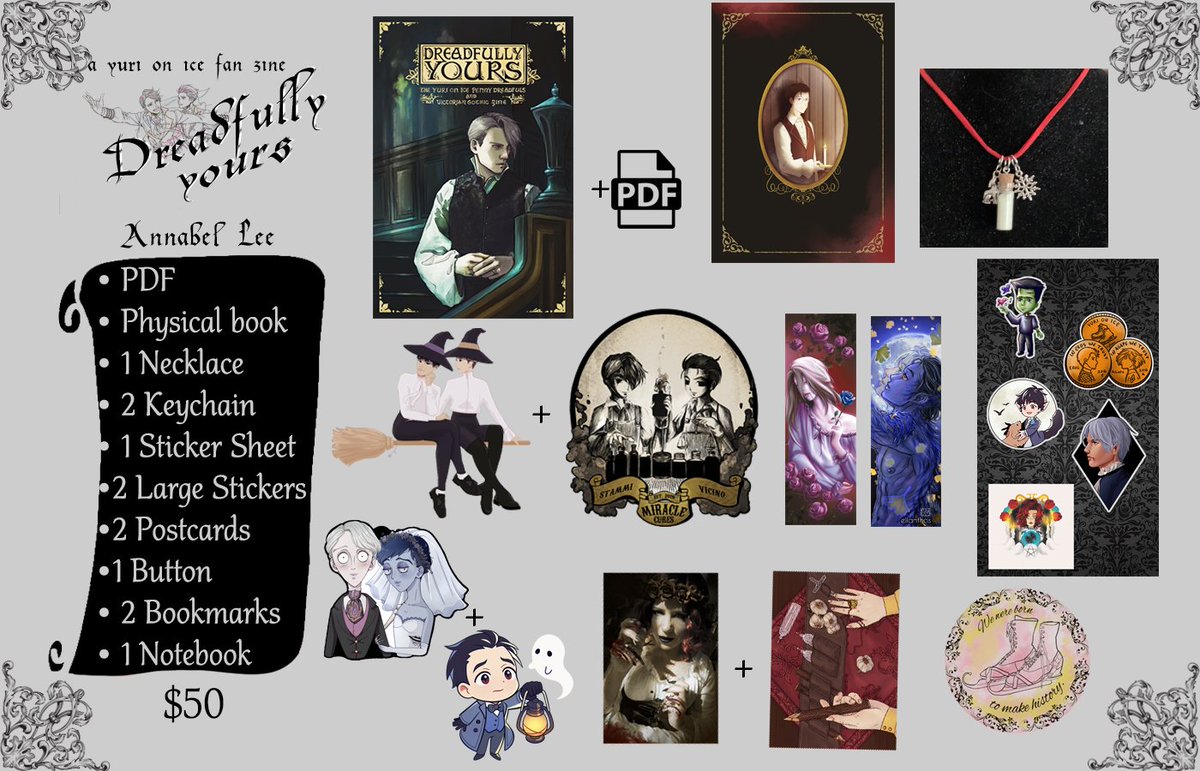  #Halloween   special  #Zine &  #merch  #sale, 24H ONLY! And for our necklace charms lovers we have added some more options in the shop  -> https://dreadfullyyourszine.bigcartel.com/ <- https://yoidreadfulzine.tumblr.com/post/633461762219442176/flash-sale-happy-halloween-beasties-for-24  #Victorian  #Gothic  #tarots  #YuriOnIce  #YOI  #ユーリonICE  #yoidreadfulzine 