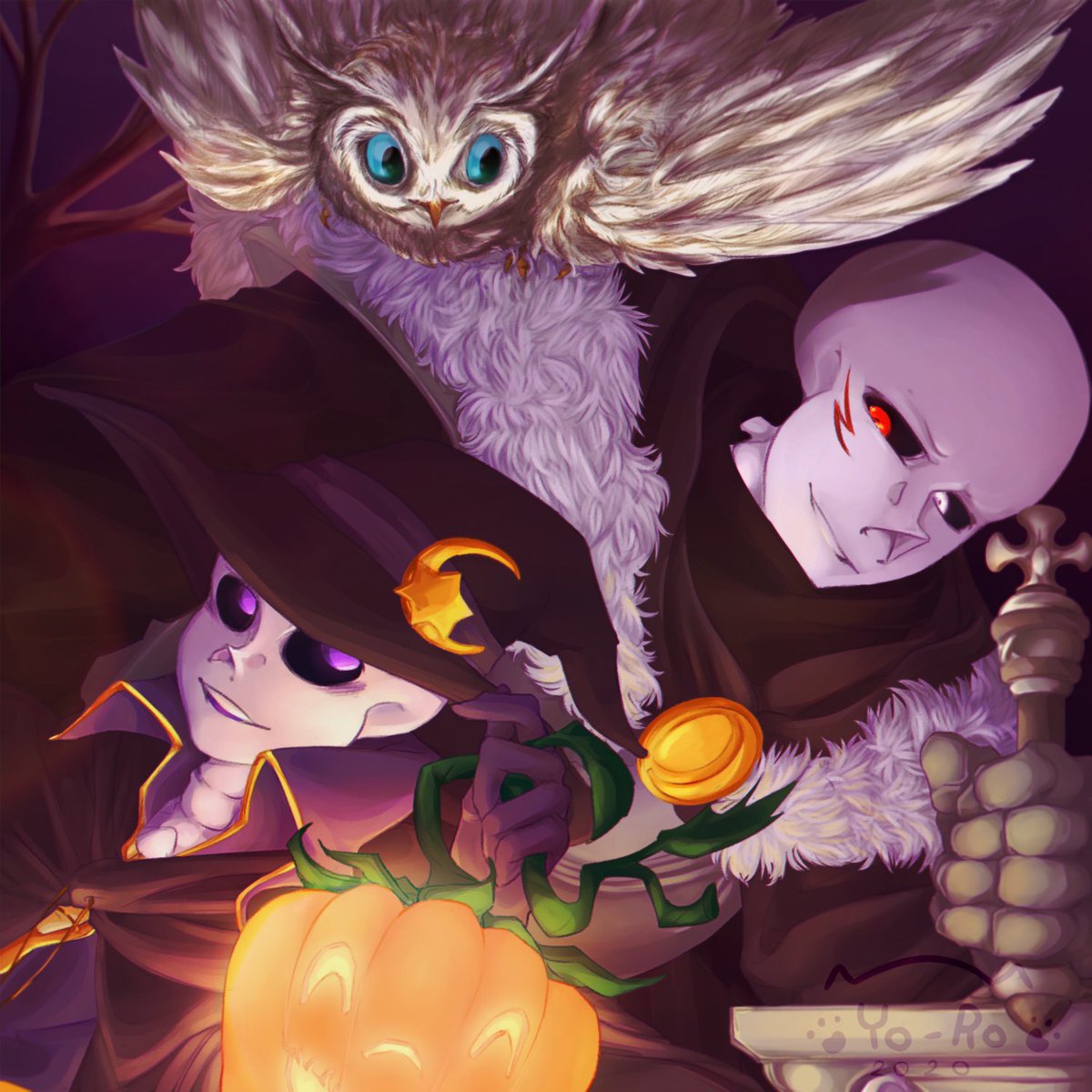 YoRo25999477's tweet photo. It's been a while since I posted anything, but once I got a chance ...

🌙🎃 HAPPY HALLOWEEN!!!🎃🌙

#Undertale #undertaleAU 
#DreamTale #Nightmare #NightmareSans 
#XTale #Cross #CrossSans #XSans 
#HappyHalloween2020 https://t.co/fEmunzutZ6