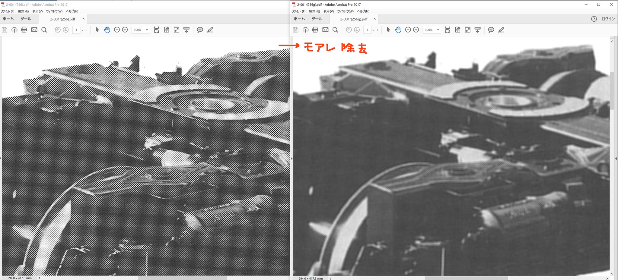 ひのとり加工出版 網点写真の変換比較 Png Pdf 4dpi 256色 2774kb 2803kb 4dpi 256色 19kb 76kb グレースケールの場合はノイズの除去 モアレの除去をすると網点より容量が小さくなります