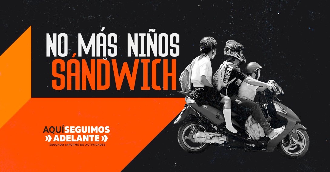 Mi compromiso por la #SeguridadVial continúa, seguiré firme y no daré un paso atrás en mi lucha para reducir el número de percances viales. No hay pretexto que valga, dejemos de poner en riesgo la vida de los niños que son transportados en una moto.
#AquíSeguimosAdelante