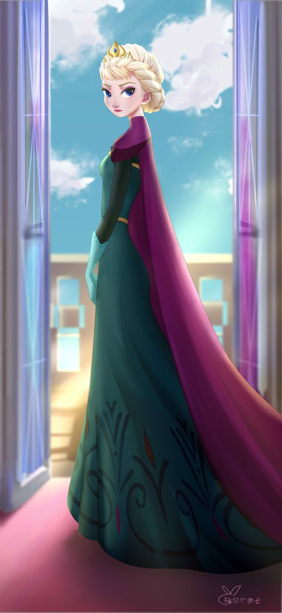 Meierqishi's tweet photo. Crowned…I hope you like this work (*^▽^*)  #Elsa #frozen https://t.co/1DYt8BnMlV