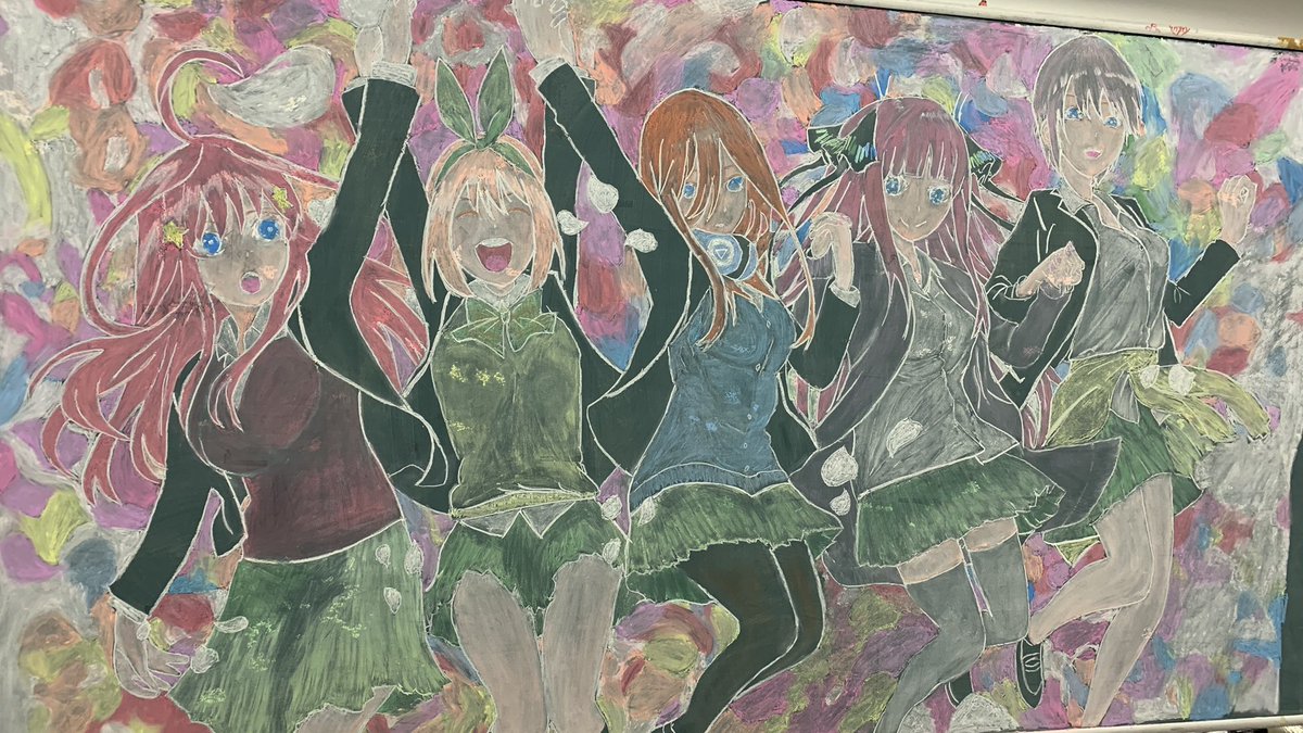 042eureka's tweet photo. 友達と頑張りました‼︎
#黒板アートで五等分の花嫁 https://t.co/OQBpjx5GgE