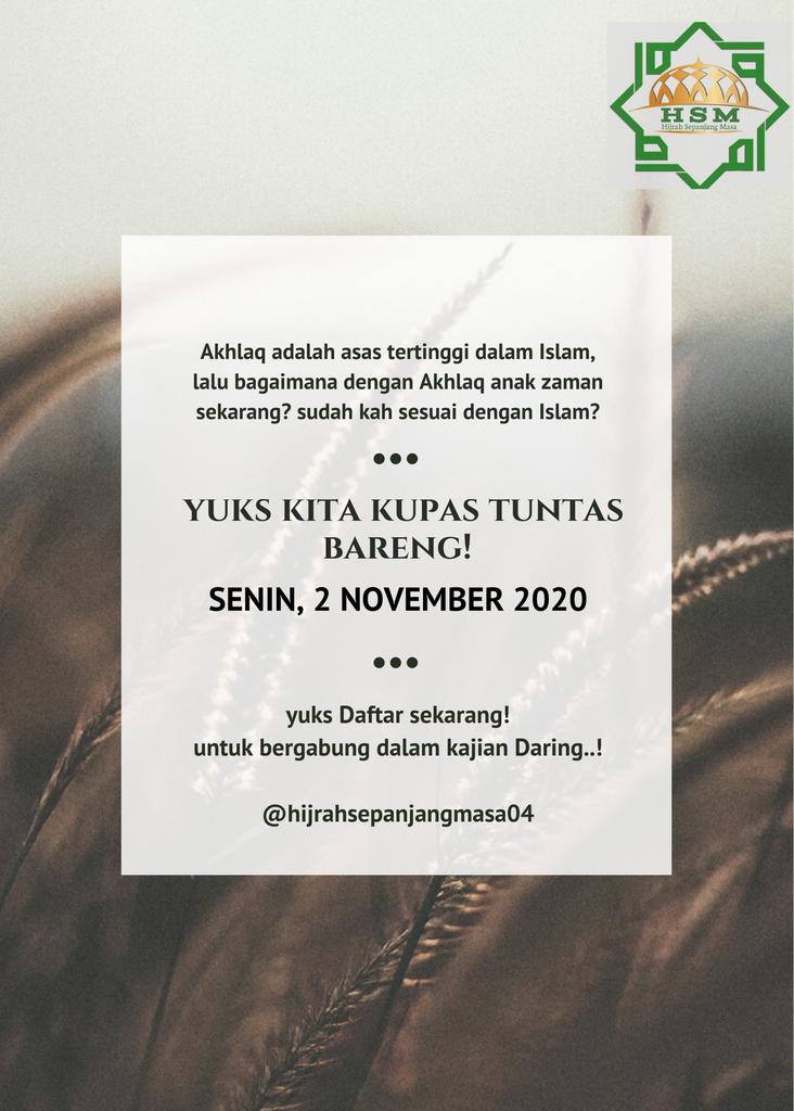 DeviAnggrainiS4's tweet photo. Akhlaq itu penting, dia juga adalah asas tertinggi dalam Islam!
Yuk lah kajian Daring baring!

@DeviAnggrainiS4
@HijrahMasa

#ngaji #yukngaji #islam #IslamKaffahBelaNabi #khilafah https://t.co/WHbAESSG6n