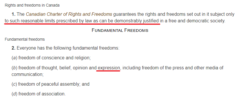 204queen0574's tweet photo. Why are so many Canadians not aware that freedom of speech is an American thing? Are there that many who don't know what the Charter says? #cdnpoli #canada #freedomofspeech #notabsolute #pmtrudeauisright #hesstatingfacts https://t.co/mvVYTRwKAJ