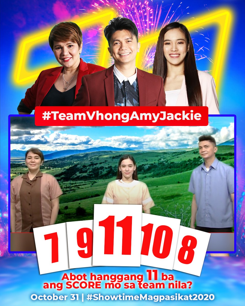 itsShowtimeNa's tweet photo. ⭐️ Madlang People! Abot 11 ba ang score mo para sa #TeamVhongAmyJackie? SCORE MO, SHOW MO! #ShowtimeMagpasikat2020 

Watch here: https://t.co/lBHv6SJ9MB https://t.co/coJLiuw27k