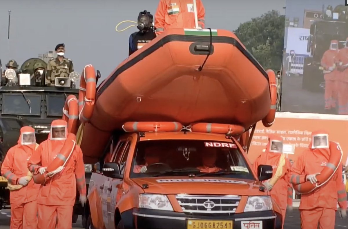 National Disaster Response Force's 1. Medial First Response Vehicle 2. Flood Water Rescue Vehicle