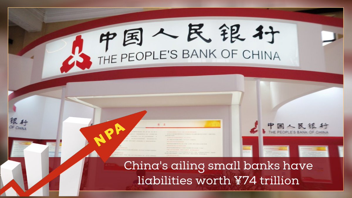 samirsinh189's tweet image. China injecting capital into #SmallBanks &amp;amp; also forcing state-owned enterprises to step in as shareholders as NPA rises rapidly. These ailing banks have liabilities worth ¥74-tn. Chinese financial manipulations may destabilize it's own #FinancialSystem &amp;amp; also risk #WorldEconomy.