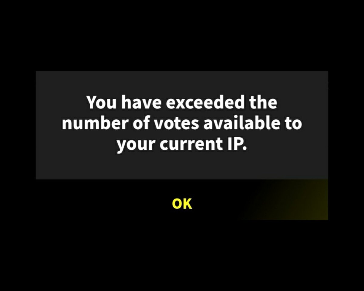 btsvote_crew's tweet photo. Please don't be complacent and don't depend on other ARMY's regarding votings, please vote on your own too 🙏

You can vote up to 10 accounts per IP till you get this message 👇 https://t.co/fRzTKewpgD