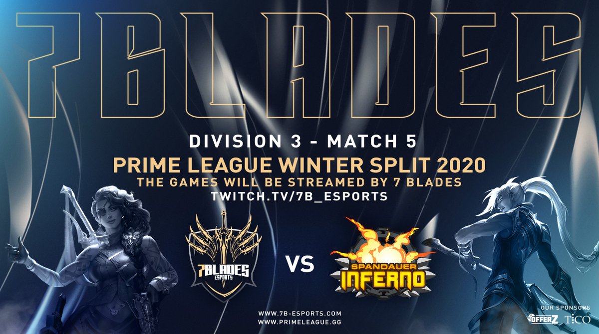 KanjiEsports's tweet photo. Our #LeagueOfLegends CH Team is facing @SpandauInferno at the @PrimeLeague today! ⚔️🔥

As usual we are going to stream the Games! 

⏰05.00pm
📹https://t.co/8UBd8N30eY

Lets keep that first Place in the Group 🦾

#esports #BladesUp #primeleague #twitch https://t.co/xMU5SXOgvC