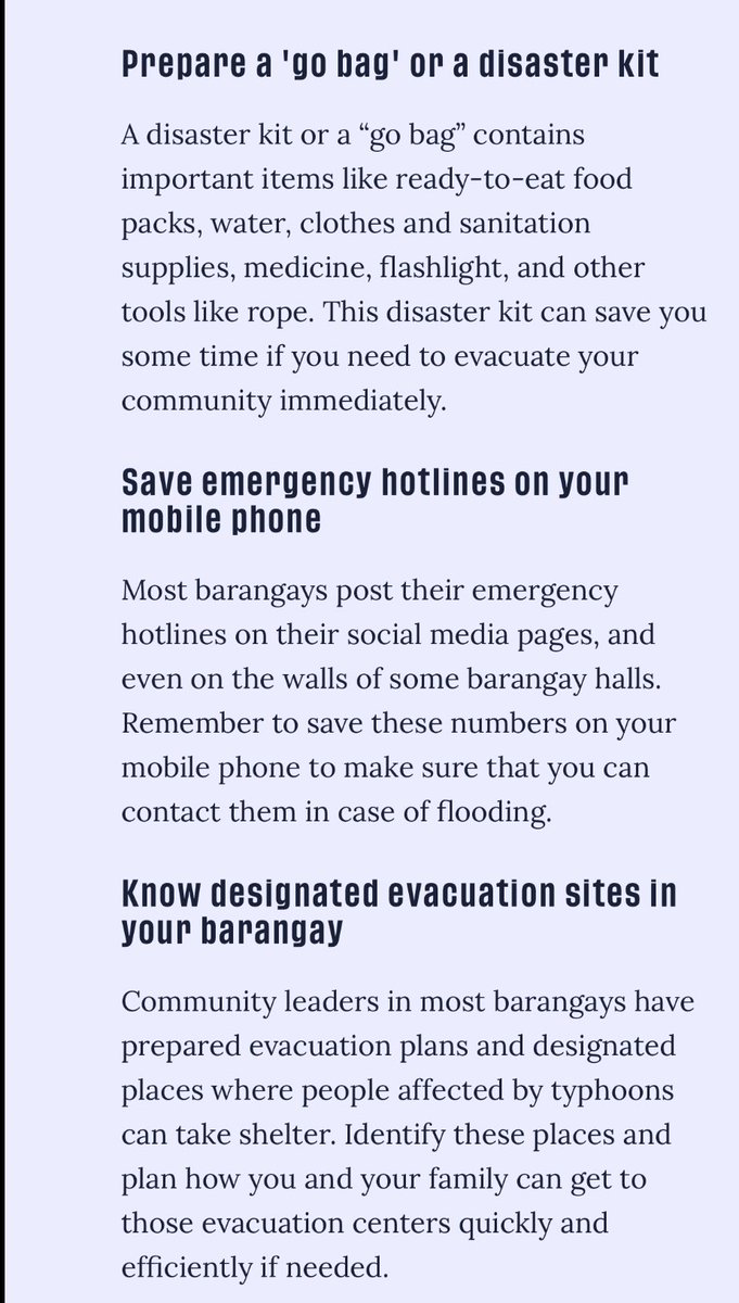Makinig sa update ng balita gamit ang inyong mga TV o Radio. Ihanda ang mga gamit na kailangan gaya ng “Disaster kit”. Stay safe everyone!!