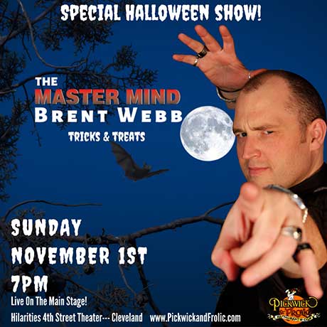 Mentalist Brent Webb - Pickwick &amp; Frolic - Sun Nov 1 tinyurl.com/y2mna7bt <a href="/Hilarities/">Pickwick & Frolic/ Hilarities 4th Street Theatre</a>