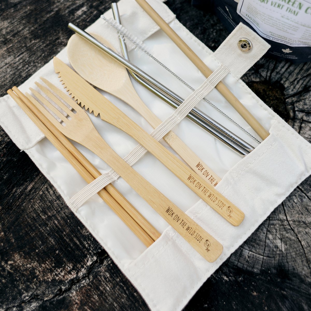 Always be ready to #wokonthewildside with our bamboo cutlery kit!

Our cutlery set is portable, lightweight, non-toxic and durable.

Now available on our website. Link in bio to shop!