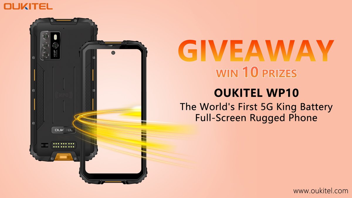 oukitelmobile's tweet image. #Giveaway📣📣
Here is your chance to experience World's First King Battery 5G Rugged Phone #OukitelWP10 for free🔥🔥

Join our giveaway to win WP10 and C22 phones😍
Total 10 Phones will be given away🤗
Join Here🎁: bit.ly/34HJfCb