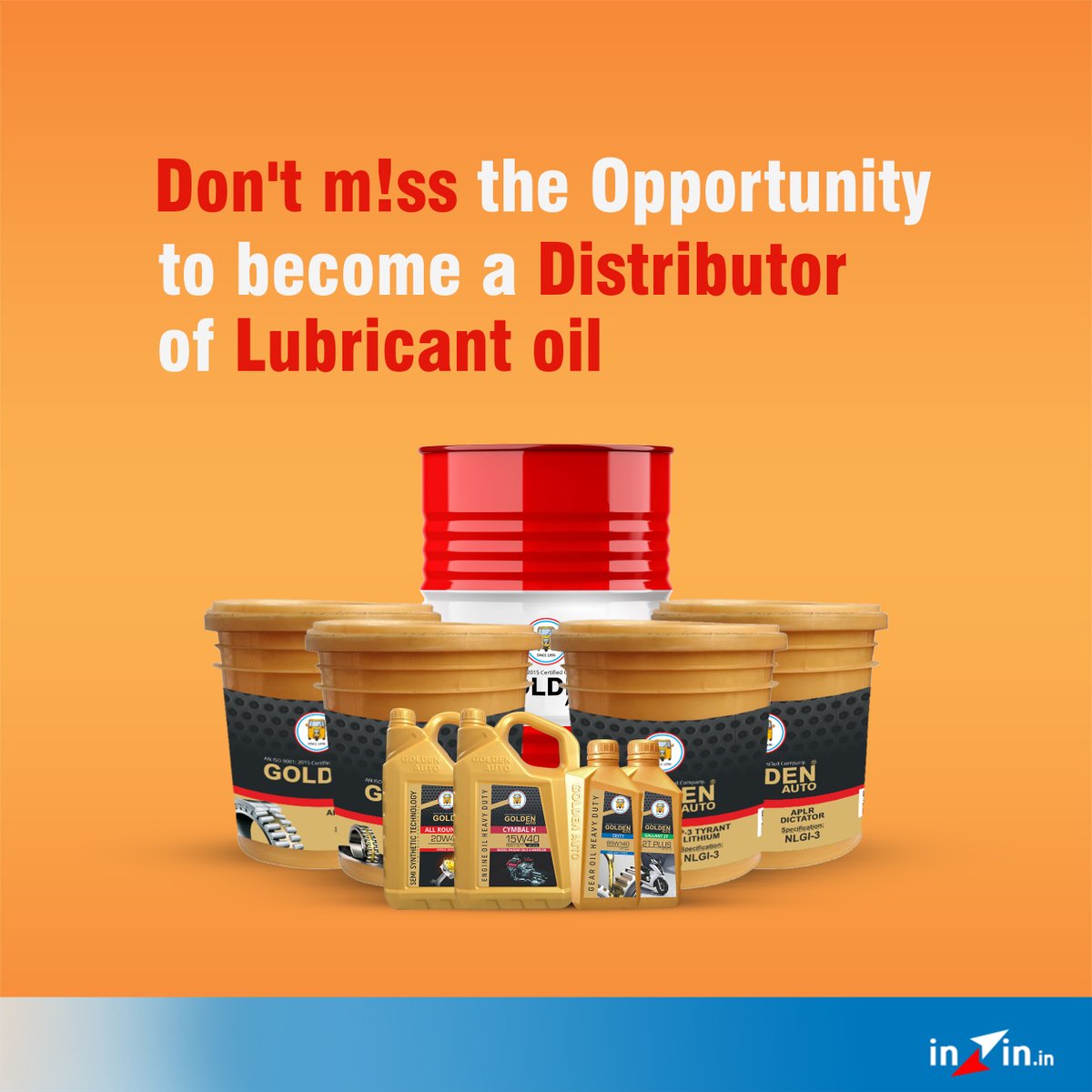 inzinautomotive's tweet photo. Get a great opportunity to grow your distributor business with Inzin.
For more information call now: +91 9313333370 / https://t.co/VXHLCI6MMW

#InZIn #GoldenAuto #LubricantOil #Distributorship #Business https://t.co/aDvtvVnbaD