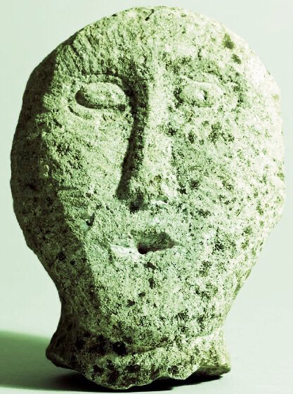 Little People (a name derived from Changelings which were the size of children) are believed to be folk memory of the ancient Celtic Gods, who were associated with trees, woods, wells, rivers, rocks, objects & places. These sites were often ‘Christianised’ (Stone head, Iron Age)