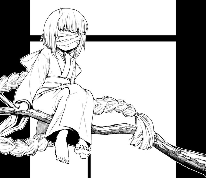 鬼×目隠れ×和服×ロリの女の子 