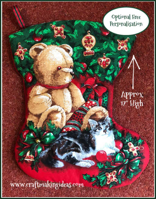 CraftMakingIdea's tweet image. 'Christmas Teddy &amp;amp; Cat' Quilted Christmas Stockings - Vintage Rose &amp;amp; Hubble Design.
Personalised with fabric paint, so all names available.
Lots of other designs too: craftmakingideas.com/product-catego…

#quiltedchristmasstockings #christmasstockings