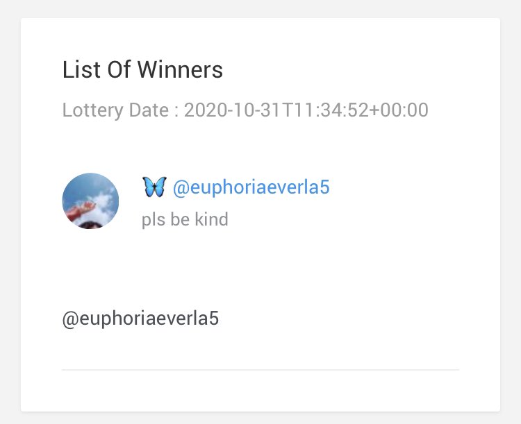 doubleUhoros's tweet photo. ผู้โชคดีอีกคนนึงค่ะะ ทักมาเลยนะคะ @euphoriaeverla5 https://t.co/XmUphd2ayd