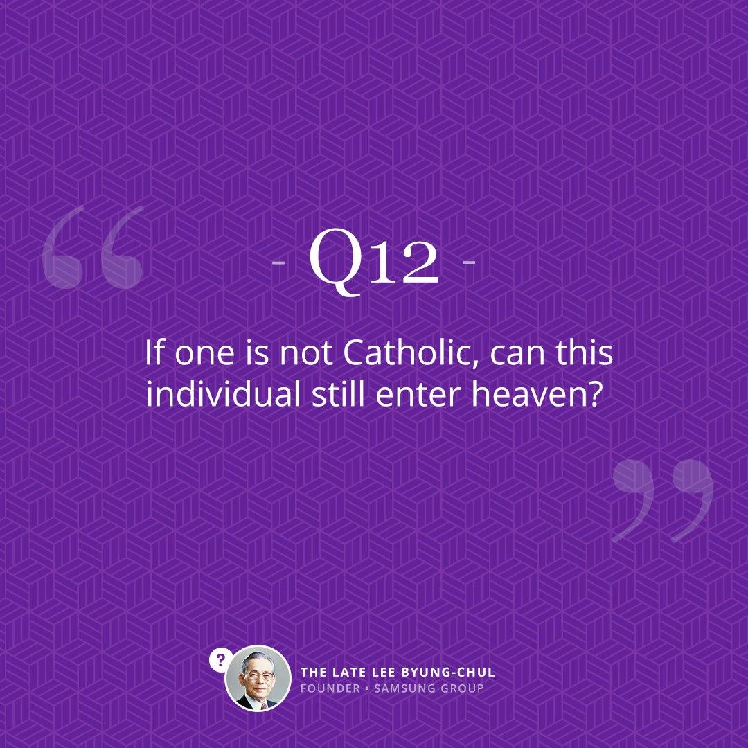 scjchurch_en's tweet photo. #WiseQnA12 If one is not Catholic, can this individual still enter heaven?
Check the #WiseAnswer1_2
#Bible #WiseQuestion #ShincheonjiChurch #God #Religion #Spirit #heaven #Catholic #world https://t.co/zEgIWltaz2