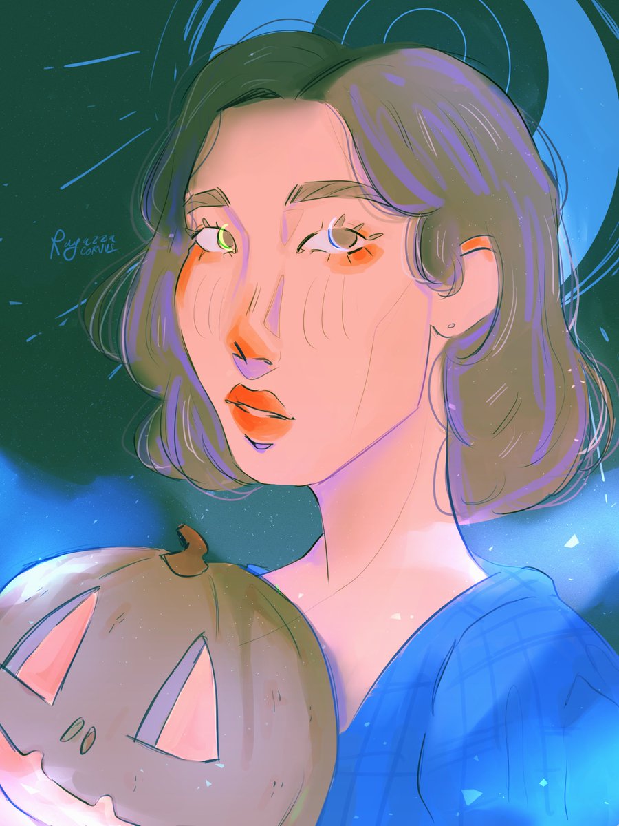semolanna's tweet image. #orbitober2020 
day thirty: blue moon

last day!! happy halloween everyone 🎃🕷️🕸️

#loonafanart #loona #haseul