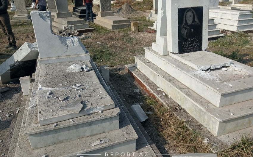 Another barbaric act against humanity. On Oct 31 #Armenia fired on the graveyard in the territory of #Aghjabedi, #Azerbaijan. #StopArmenianOccupation #StopArmenianAggression <a href="/HikmetHajiyev/">Hikmet Hajiyev</a>