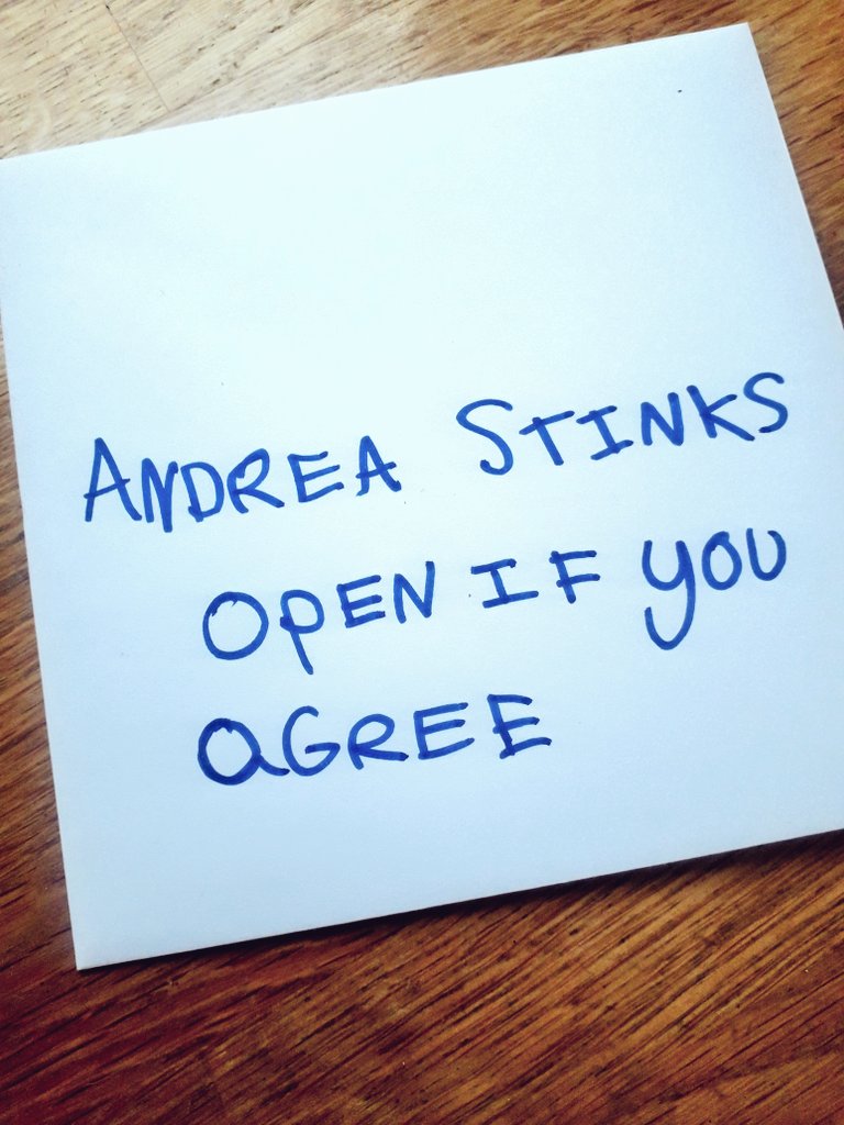 andreanhj's tweet photo. a conundrum #envelope #provocation #Billyness https://t.co/nkUomKlgBH