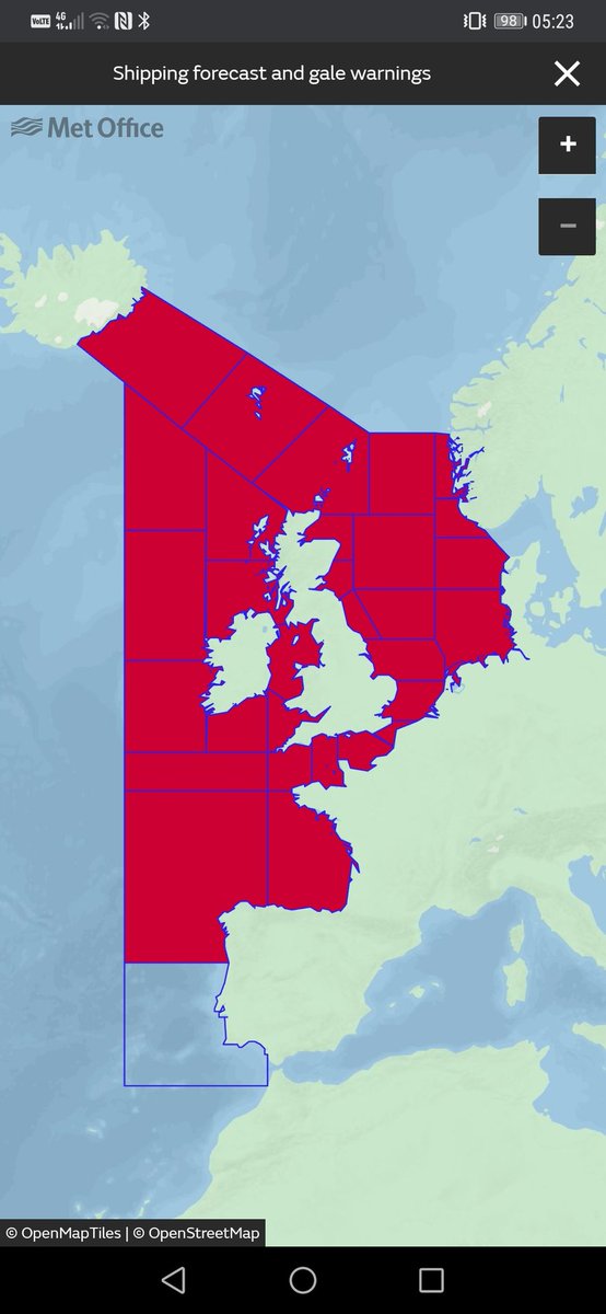 Bricksville_CG's tweet photo. All the red areas are #wind warnings issued by @metoffice. This is going to being big waves and unsafe conditions along the shore. Please keep yourself and #FirstResponders safe by not putting yourself in unnecessary danger for photos!
#staybackstayhighstaydry https://t.co/S5Za08SU1i