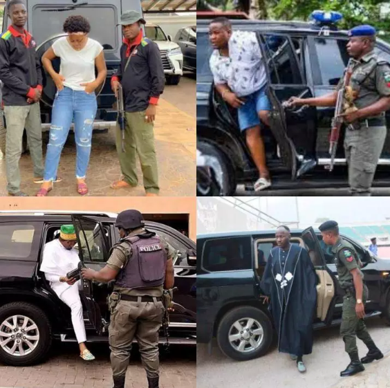 When you celebrities whose only contribution to Nigeria is that NIGERIA MADE THEM BIG step out with  @PoliceNG escorts opening their doors, how do you feel?Are you sure the celebrities who are the loudest voices during this  #EndSARS   actually want  #PoliceReform in Nigeria for all?