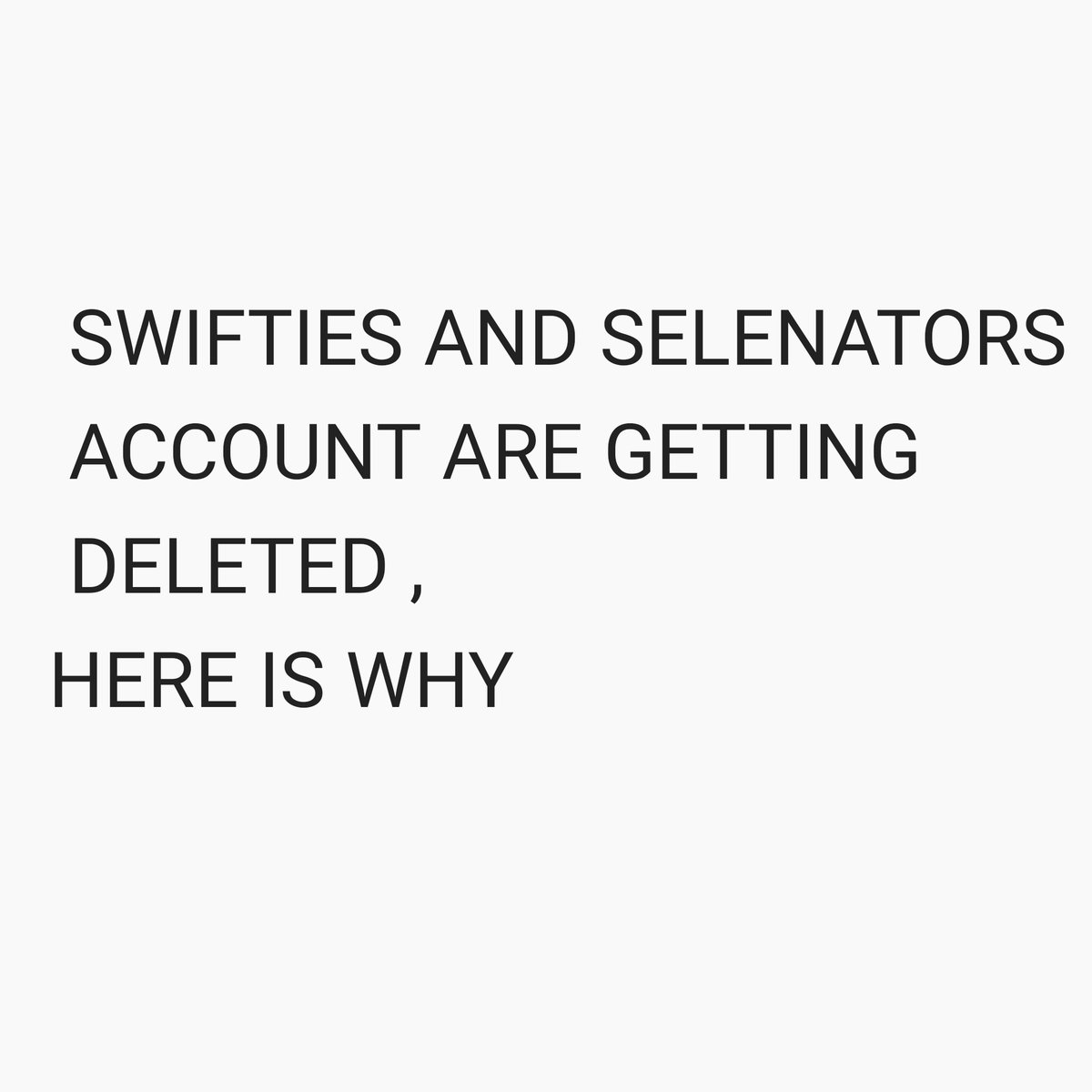 SWIFTIEs and SELENATORS go through this And share it much as possible Save your accounts people and most importantly keep voting and promoting Taylor's coming albums