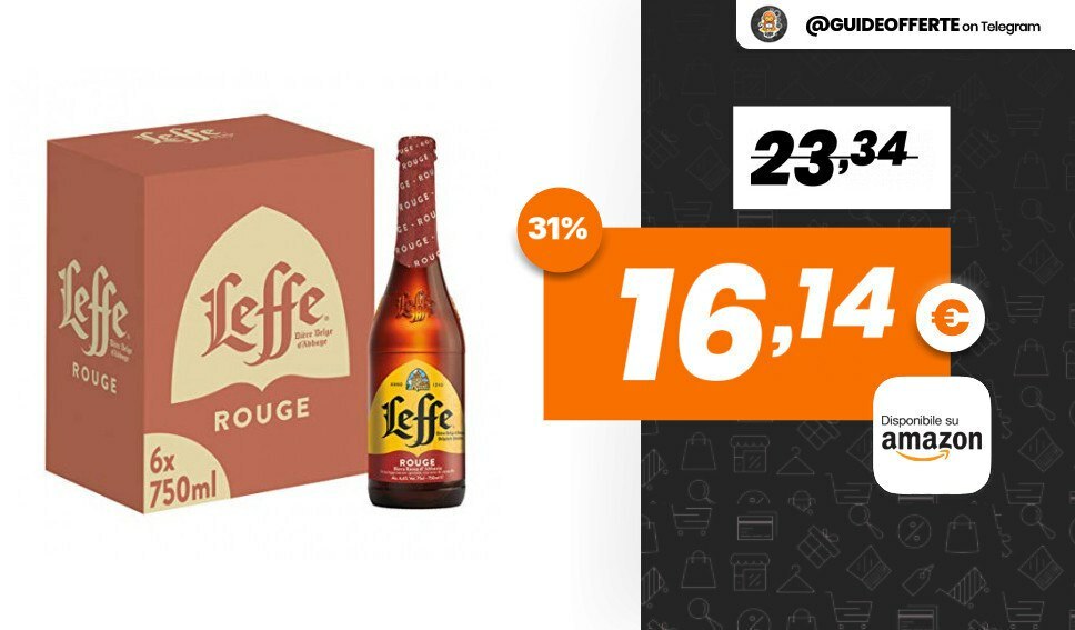 ninjaofferte's tweet photo. MINIMO STORICO❗️ ~ Leffe Rouge Birra - Pacco da 6 x 750 ml

💰 16,14€ anziché 23,34€

Birra d'abbazia belga con 6,6% di alcool!

➡️ https://t.co/Cim33Cbtvj

🔎Categorie
 |#alcolici|

🔰 @MonkeyAdvisor https://t.co/71VEVCIUfa