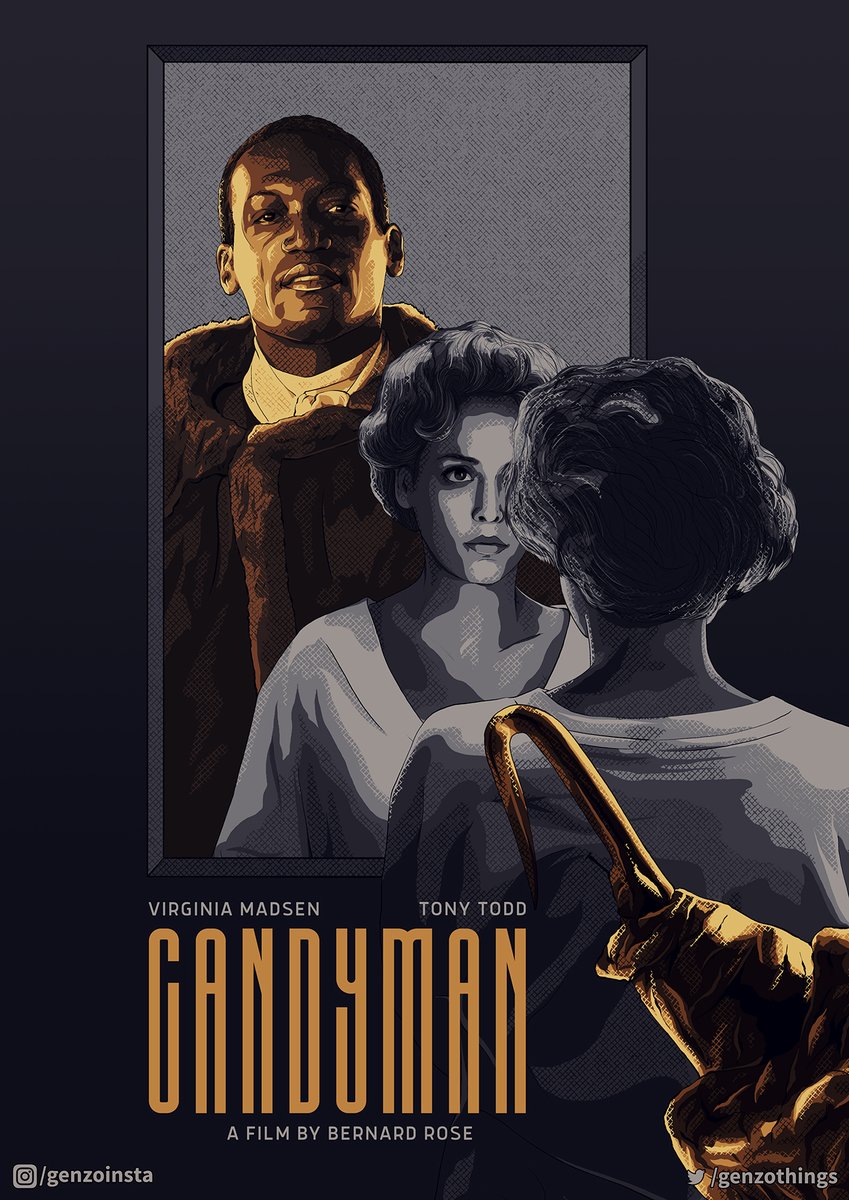 Celebrating Halloween with this alternative poster (regular and variant) for the 1992 Candyman movie starring @madlyv and @TonyTodd54. I hope you like it. I love this movie and can't wait to see the remake too. #candyman #fanart #personalwork #halloweenproject