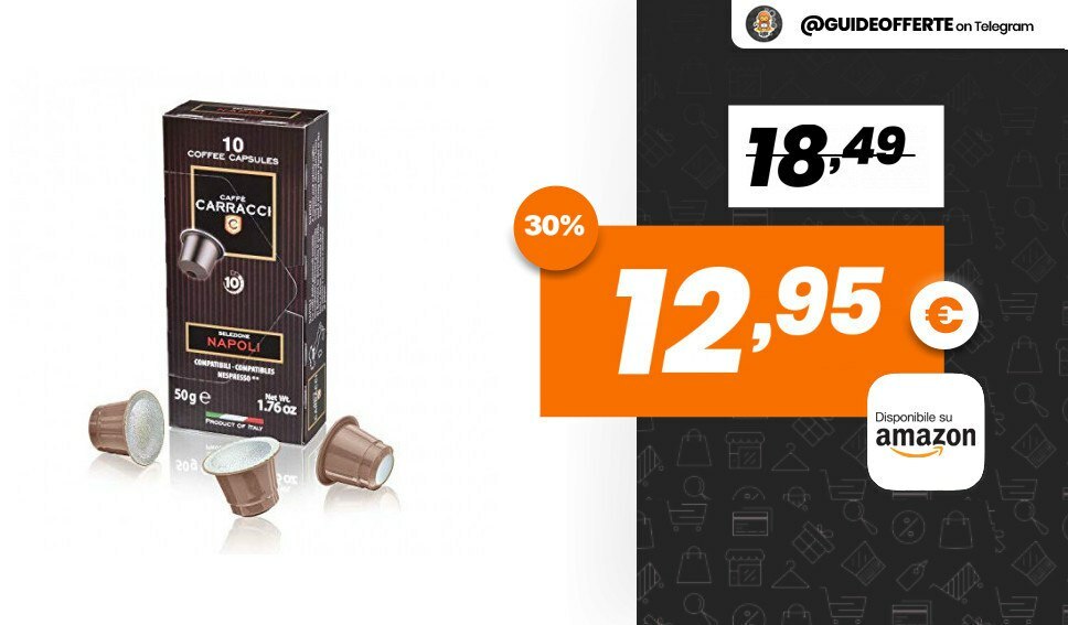 ninjaofferte's tweet photo. IN OFFERTA DEL GIORNO ❗️ ~ Caffè in capsule Carracci (Selezione Napoli, 100 Unità)

💰 12,95€ anziché 18,49€

Compatibili con macchine Nespresso; tornano al prezzo del Prime Day tutte gli aromi presenti in vetrina (escluse le compostabili)!

➡️ https://t.co/qouktTdROp

🔎Cate… https://t.co/rmadHdgWKg