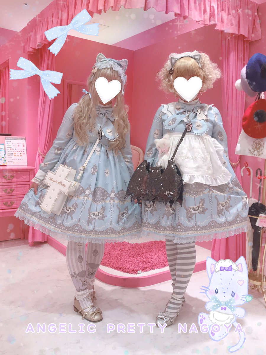 Angelic Pretty名古屋店 お客様スナップ Dream Cat Go Roundワンピースを双子コーデして遊びにきてくださいました お二人ともウィッグの色も近かったので本当に双子のような可愛さでした 素敵なカフェの情報も教えてくださってありがとうござい