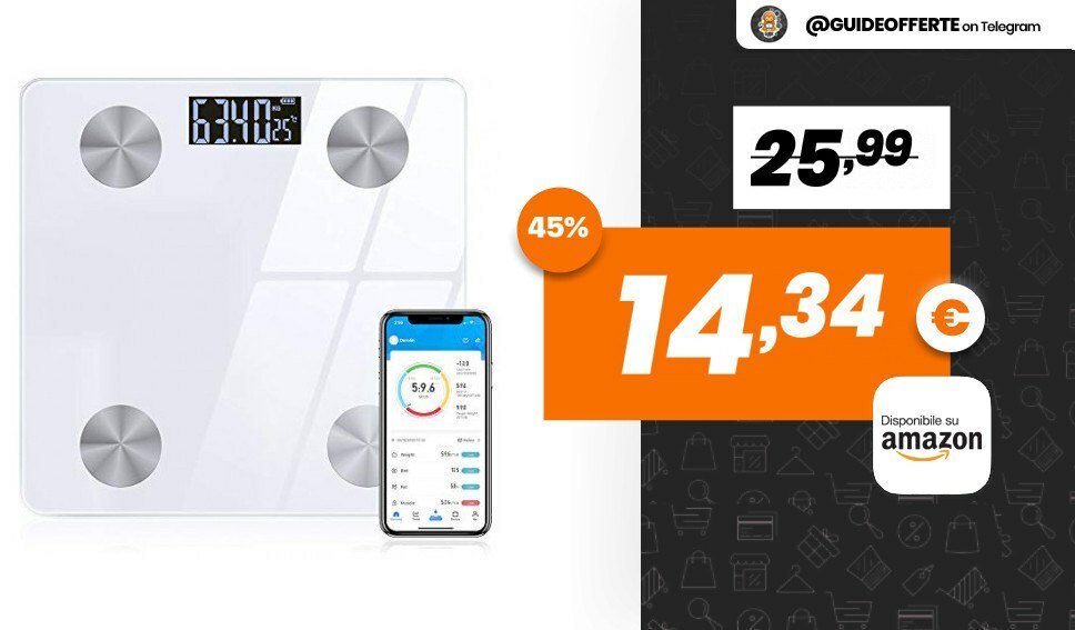 ninjaofferte's tweet photo. IN RAPIDO ESAURIMENTO❗️ ~ Bilancia pesapersone smart Sinocare

💰 14,34€ anziché 25,99€

Misura 12 valori biometrici e può essere configurata per funzionare anche con Apple Health e Fitbit; in offerta lampo ad uno dei prezzi più bassi di sempre!

➡️ https://t.co/O8oaRfFVaC

… https://t.co/MP6MBuAcy8