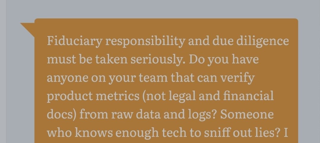 Usually when we come in, there is no or little data. We rely on our own judgment and ref checks to evaluate founder integrity. Outside agencies carry out financial diligence, but they rarely catch this kind of thing. Only once I've reneged on a term sheet because they faked data.