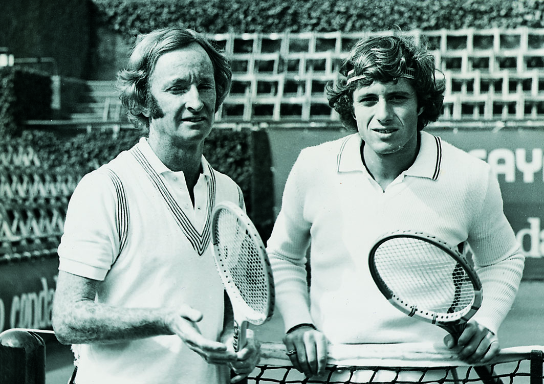 RctbArchivo's tweet photo. En 1973, el argentino Guillermo Vilas @GuilleVilasOK y el australiano Rod Laver @rodlaver se enfrentaron en el  @rctb1899  en la segunda ronda del Trofeo Conde de Godó @bcnopenbs https://t.co/yNtVWR3T6m