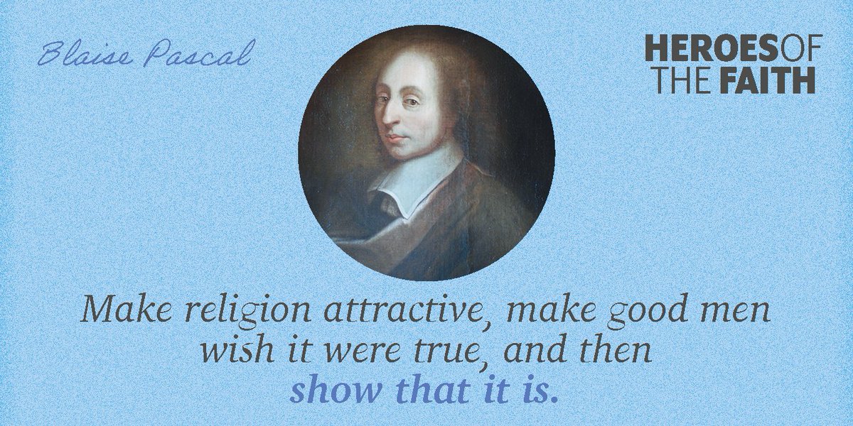 jjohnglobal's tweet photo. Blaise Pascal was a prodigy who by the age of ten was experimenting in mathematics and science. He became caught up in issues of religion and philosophy, becoming one of the first people to seriously address the kind of atheism we hear today. 

Read at https://t.co/KjwszraVxg https://t.co/9G3d1WeWJC