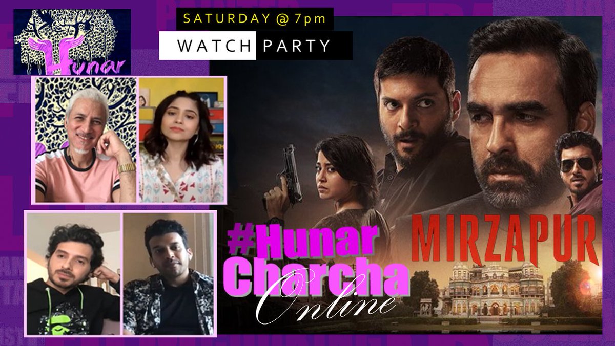 saharzaman's tweet image. Today @ 7 PM
#HunarCharcha with the Faces of
#mirzapurseason2 . Catch it at @Hunar_TV with @i_dhirajsingh

#mirzapur #actors #amazonprime #HunarTV #actors #webseries #actorlife
@PrimeVideoIN 
@i_dhirajsingh 
@YehHaiMirzapur