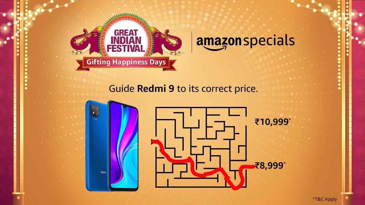 TheAvijitMondal's tweet image. @amazonIN 
₹8,999 is Correct  ✌️
#AmazonSpecialsRedmiNote9 #AmazonGreatIndianFestival