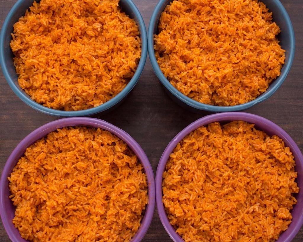 9. Fried rice          10. Jollof rice