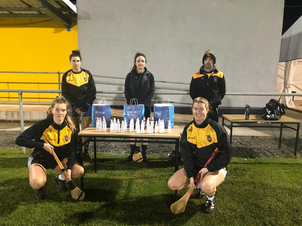 Thanks to <a href="/stratushealth/">Stratus Health Group</a> &amp;@pharmamoore for supplying hand sanitizers for the women <a href="/kilkennycamogie/">Kilkenny Camogie</a> not only is rory keeping the men safe but is also thinking of the women who are normally the ones forgotten about so thanks from all rory 👍