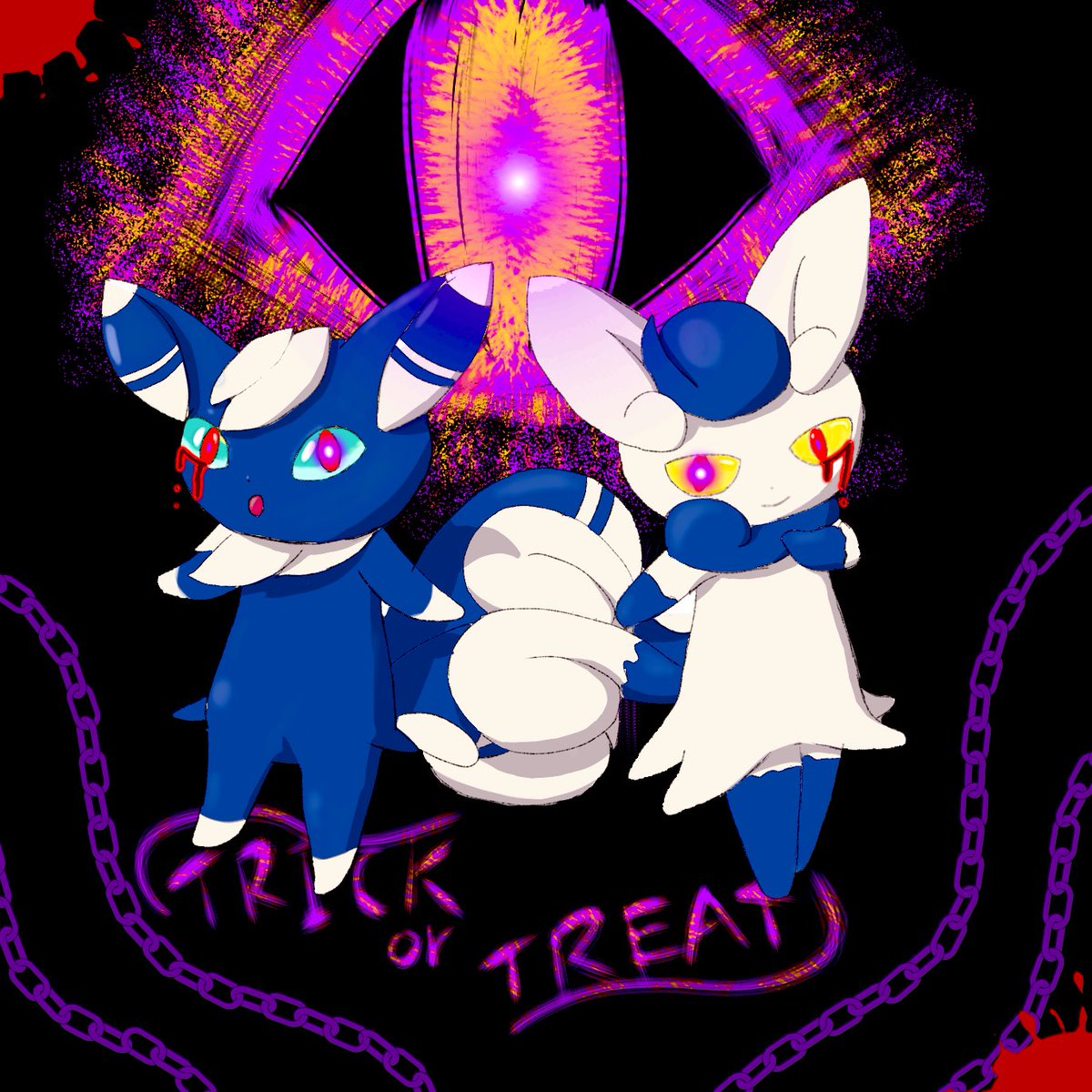 エイブタイダオー One Piece ポケモン イラスト投稿 クソコラ職人 ポケモンハロウィン ポケモンイラスト ハロウィンイラスト Happy Halloween ニャオニクス 黒い眼差し