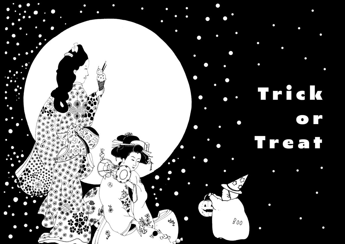 Happy Halloween 🎃
そして今夜はblue moonです🌝
#Halloween #HalloweenAtHome 
#ハロウィン2020 #trickortreat #ハロウィンイラスト