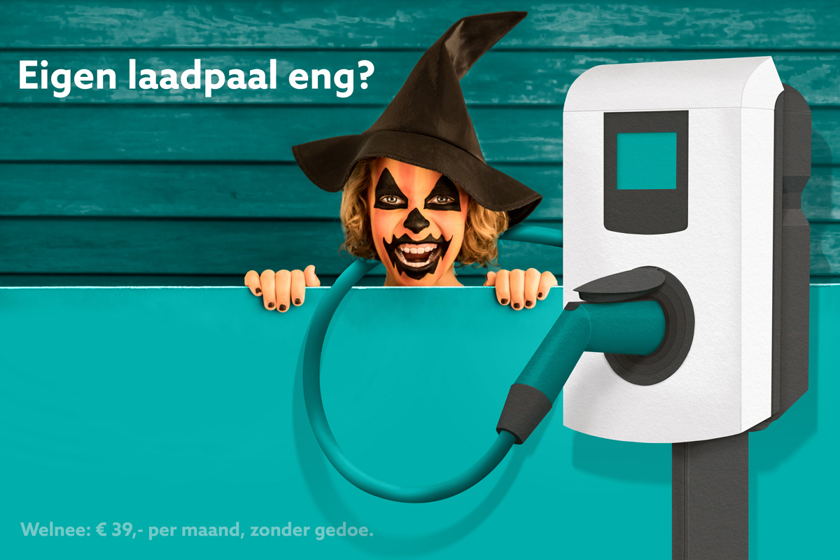 Niet schrikken! Een #laadpaal voor de deur is echt zo geregeld. #HappyHalloween🎃🕸️
